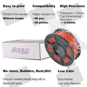 SUNLU PETG 3D Tiskalnik, ki z Žarilno 1.75 mm barvno Prozorno Plastično Toleranca+/-0.02 mm za teenages raziskovanje domišljijo пластик