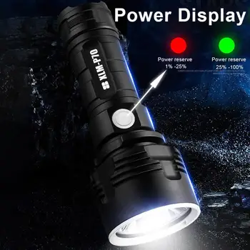 Super Močna LED Svetilka USB Polnilne Vodotesna Svetilka Ultra Svetla Luč Baterije Prostem Kamp Svetilka Žep