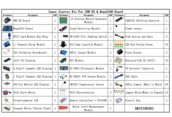 Super Starter Kit Za Arduino UNO R3 & Mega2560 Odbor S Senzorjem Moudle 1602 LCD led Servo Motor Rele za Učenje Osnovne Suite