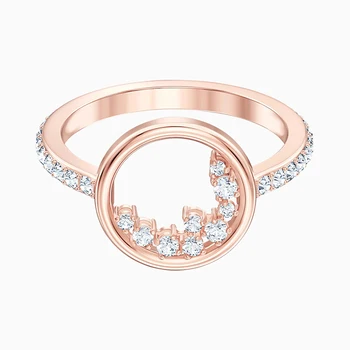 SWA 2020 modi nove rose gold ring pregleden krog vdelan kristalno ženski zaročni prstan romantično in elegantno darilo