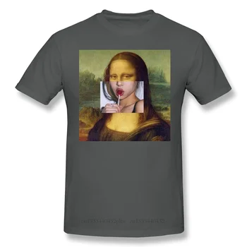 T-Srajce za Moške Mona Lisa Smešno Lollipop Ustnice Smešno Crewneck Bombaž Majica 2020