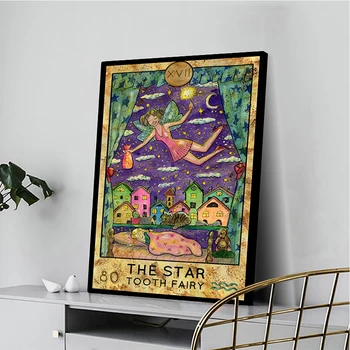 Tarot Kartice Plakat Classic Platno Slikarstvo Letnik Plakati Mandala Sonce Natisne Retro Wall Art Slik, Dnevna Soba Dekoracijo