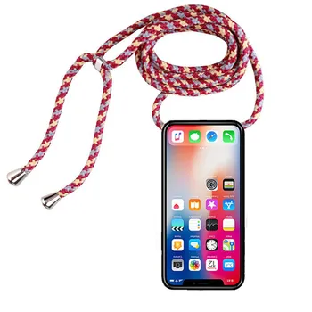 Telefon primeru za LG K11 Plus K20 K30 K40 K41 K40 S K50 S K51 S K61 silikonski primeru zajema vrvica za opaljivanje tega ramenski trak, vrv kabel coque