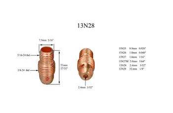 TIG Collet Organi 13N28 2,4 mm & 3/32
