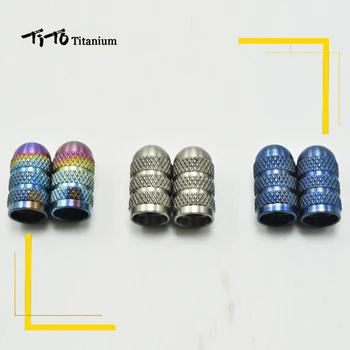 TiTo 2pcs titanove zlitine MTB kolo kape kolo plinska šoba skp krog knurled kolesa plinske šobe skp kolo titanove zlitine ventilov