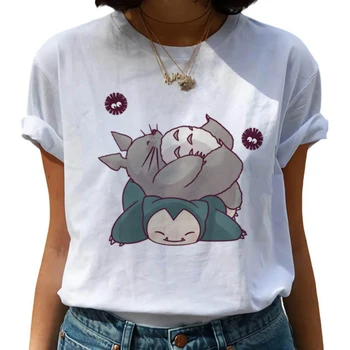 Totoro Hayao Miyazaki Harajuku Majica s kratkimi rokavi Ženske Ullzang Studio Ghibli Smešno T-shirt Kawaii Anime Tshirt 90. letih Grafični Top Tees Ženski