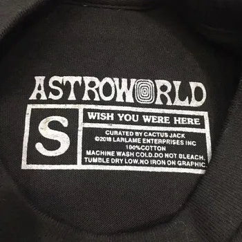 Travis Scott Tee Astroworld T shirt Wen 1:1 Visoke Kakovosti T srajce Kip Svobode Vrh Tees Travis Scott majica s kratkimi rokavi