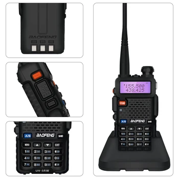 Tri-Band Baofeng UV-5R III Walkie Talkie VHF, UHF 220-260MHz Sprejemnik, Prenosni 5W Dve poti Ham Radio UV5R UV-5R Posodobi Različico