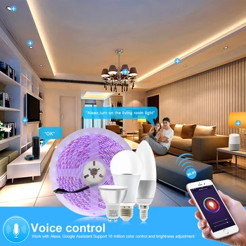 Tuya Smart Control WiFi RGB LED Trak Svetlobe Smart Life APLIKACIJA Združljiva z Amazon Alexa in Google Doma Kontrola Glasu.