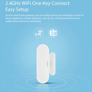 Tuya Smart WiFi Vrata, Senzor za Vrata Odprta / Zaprta Detektorji Wifi Doma Alarm Združljiv Z Alexa googlova Domača stran Tuya APP