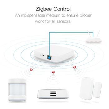 Tuya Smart Zigbee Prehod Središče Avtomatizacijo Doma Scene Varnostni Alarm Kit PIR Vrata&Okno Temperatura&Vlažnosti Tipalo Smart Življenje