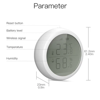 Tuya Smart ZigBee Smart Temperature In Vlažnosti Tipalo, Z LCD Zaslonom S Pametno baterijsko Življenje App Alexa googlova Domača stran