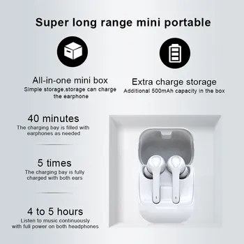 TWS Dotik Nadzor Težka Bas Brezžične Slušalke z Mikrofonom Bluetooth V5.0 Športne Čepkov 3D Mic Hi-fi Stereo Slušalke za Telefon Glasbe