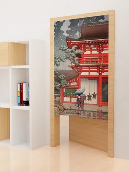 Ukiyo-e Vrata, Zavesa Japonski Noren Pisane Mount Fuji Cvetovi Stripi Anime Vzorec Kuhinja Soba Senčenje Vhod Tapiserija