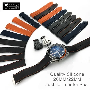 Ukrivljen Koncu 20 mm 22 mm 19 mm, 21 mm Gume, Silikona, jermenčki Za Omega Watch AT150 SeaMaster 007 za Seiko Trak blagovne Znamke Watchband