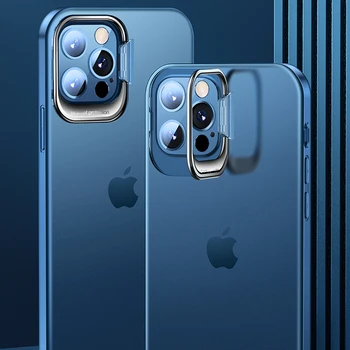 Ultra-tanek Neviden Imetnik Primeru Telefon Za iPhone 12 Pro Objektiv Kamere Zaščita Za iPhone Mini 12 11 Pro Max Mat Pokrov