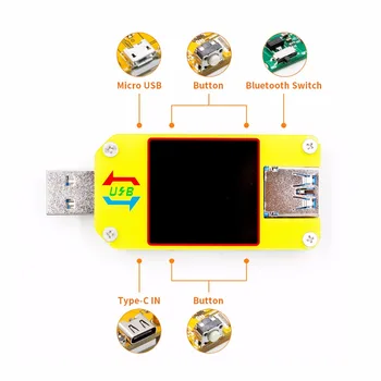 UM34 UM34C za APP USB 3.0 Tip-C DC Voltmeter ampermeter napetosti tok merilnik napolnjenosti baterije ukrep kabel odpornost Tester