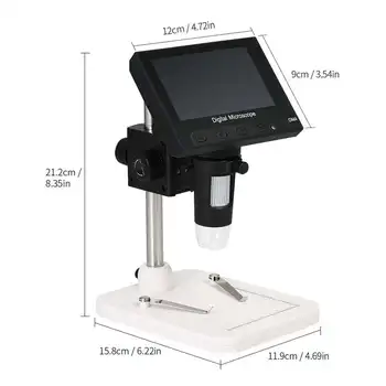 Usb Digitalni Elektronski Mikroskop 1000x 2.0 mp Dm4 4.3 Palčni Lcd-Zaslon Vga Mikroskopom Stojalo Z 8 Led Za Pcb Vezje Motherboa