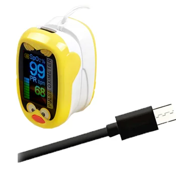 USB Polnilne Srčkan Risanka Dojenčka Prst Impulz Oximeter Pediatrične SpO2 Nasičenost Kisika v Krvi, Meter Za Otroka, Otrok, Otroci