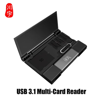 USB3.1 pomnilniško kartico polje card reader OTG Multi-card reader SD TF dvojna reža za kartico USB/Tip-C/MicroUSB vmesnik