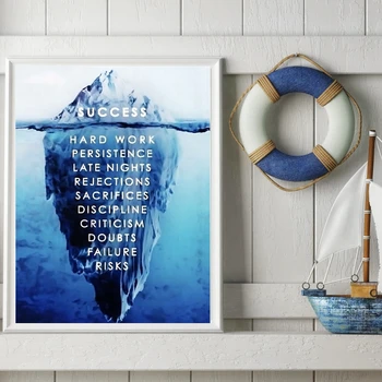 Uspeh Navdih, Motivacijo ledene gore Plakat Za Office Dekor Razredu Kotacije Spremenite vaš način Razmišljanja za Rast Padec ladijskega prometa