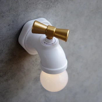Ustvarjalne Glasovni Nadzor LED Nočna Lučka Pipo Tip Mini USB za Polnjenje Tapnite Zidu Nočna Lučka Otroci Spalnica Razsvetljavo Doma Dekor