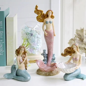 Ustvarjalne morska deklica miniaturni vrt Smolo umetnosti in obrti Živali, Rib Figurice pravljico Mala morska deklica kiparstvo dekoracijo
