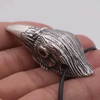 Viking Krokar Lobanje Nakit Norse Odin Ptica Vrana Simbol Moškega Ogrlica Amulet In Talisman Ženska Nakit