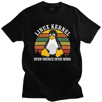 Vintage Linux Odprtokodni Dovzetnosti Majica S Kratkimi Rokavi Moški Bombaž Pingvin Programer Programskih Kodiranje Coder Tee Vrhovi Priložnostne Tshirt Darilo