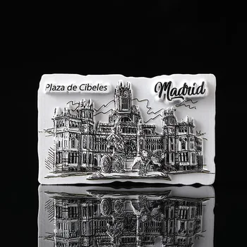 Visoka Kakovost 3d Arhitektura Smolo Hladilnik Magnet Španija Madrid Spominek Foto Okvir, Zložljiv Fan Knjigo Kreativno Hladilnik Magnet