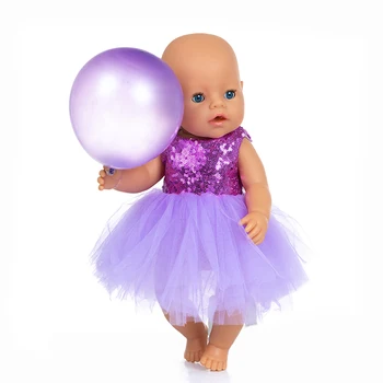 Visoka Kakovost Sijaj Obleko Obleke Fit Za novorojenčka otroka 43 cm Lutka Obleko Lutka Pribor Za 17inch Baby Doll