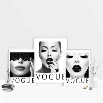 Vogue Slika Minimalističen Nordijska Črno-Bele Plakate In Grafike Wall Art Platno Slikarstvo Stensko Sliko, Dnevna Soba Dekor