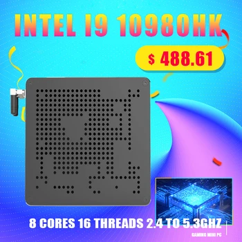 Vrh Prodajo 10. Gen Intel Nuc i9 10980HK 10880H i7 10750H Mini PC 2 Wlan Win10 2*DDR4 2*NVME Igranje Namiznega Računalnika 4K DP HDMI2.0