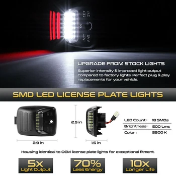 Vroče Prodaje 2 Kos 6000K 500LM Non-Polarnosti Smart Rdeče Neon Cevi Full LED Tablice Luč Za 2005-Toyota Tacoma/Tundre