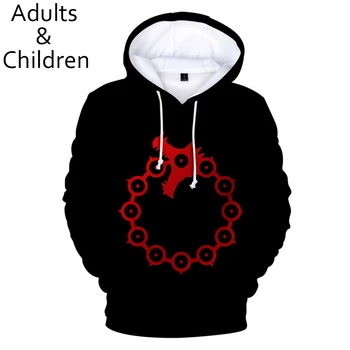 Vroče Prodaje Nov vnos 3D tiskanja Sedem Smrtnih Grehov Hoodies Moški Ženske Jopice Otroci Hoodie 3D Strip fantje dekleta puloverju