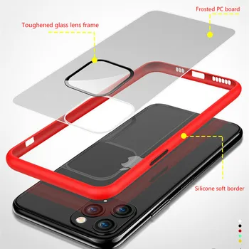 Vse Zajete Kaljeno Steklo Objektiva Varstvo Primeru za iPhone 11 11 11 Pro Pro Max Ultra Tanek Motnega, Pregleden Lupini