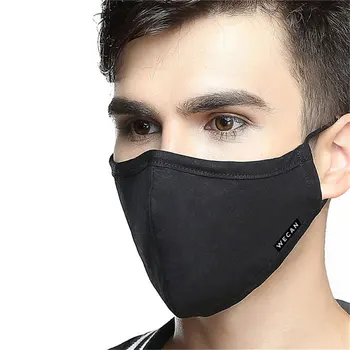 Wecan Kpop Bombaž Črno Masko Usta Masko Proti PM2.5 Masko za prah z 2pcs oglje Filter korejski Masko Tkanine Masko