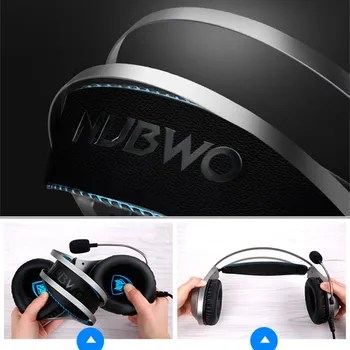 Xiberia Nubwo N2 3,5 mm Gaming slušalke PC Gamer Bas Čelade z Mic za PS4 Telefon N2U USB gaming Slušalke z LED za Računalnik