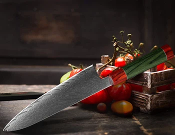 XITUO Damask Kuhar Nož 8 Kota Ročaj Strokovno Japonska vg10 Damask Jekla Kuhinja Rezina Cut Meso Cleaver Ribe Suši Nož
