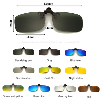 YAMEIZE Moških Kvadratnih Posnetek Na Polarizirana sončna Očala Moški Flip Up Zrcalni Objektiv Nočno Vizijo Očala Photochromic sončna Očala Vožnje UV