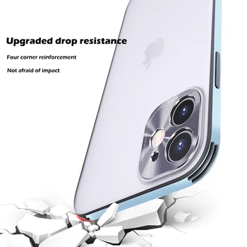 YTD Luksuzni Mat, Kovinsko Ohišje Za iPhone 11 12 Pro Mini Max Shockproof Primeru Za iPhone XS X Max XR SE 2020 Fotoaparata kamera na Hrbtni Pokrov