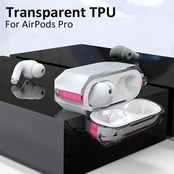 Za Airpods Pro Primeru Pregleden TPU Slušalke Primeru Za Letalski stroki Pro Kritje Jasno Luksuzni Zaščitni ovitek Za Apple Airpods Pro 3