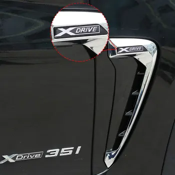 Za BMW Xdrive Emblem Logotip X5 F15 X5M F85 14-18 Shark Gills Strani Fender Vent Dekoracijo 3D Nalepke Auto Dodatki Avto-Styling