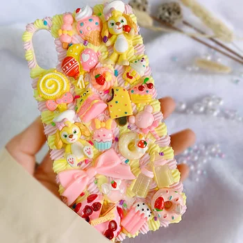 Za iphone 11 pro DIY primeru ip 7/8 plus 6/6s+ 3D ljubek pes telefon kritje za iPhone X/XS MAX XR kremast sladoled bonut ročno lupini