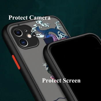 Za iPhone 12 Max Pro Mini 11 XS XR X SE 2020 7 8 6 6S Plus Primeru Shockproof Mat Reliefni Mehko Pokrov z Prst Prstan Funda