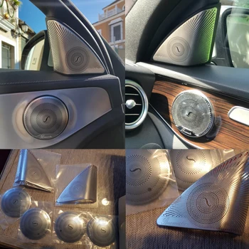 Za Mercedes Benz Novi C Razred W205-2017 3D nalepke Avto-styling nerjavno jeklo Vrata Avtomobila Avdio Zvočniški Dekorativni Pokrov Trim