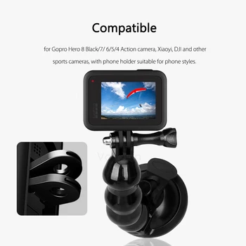 Za Nastavljiv Avto Sesalni Adapter Steklo Nastavek za DJI OSMO za Gopro Hero 8 7 6 5 Črni delovanje fotoaparata Dodatki