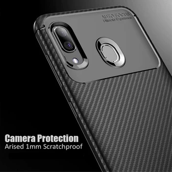 Za Samsung Galaxy A20e A20 A30 A40 Primeru Ogljikovih Vlaken Kritje Shockproof Primeru Telefon Za Samsung 20 e 30 40 Kritje Mat Odbijača