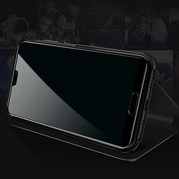 Za Samsung Galaxy A7 2018 A750F Primeru Flip Ogledalo Primeru držala namestite Pokrov Usnjena torbica za Samsung Galaxy A7 2018 A750 Coque