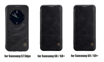 Za Samsung Galaxy Note 10 Plus 9 S20 Ultra Primeru Nillkin Qin Flip Usnjena torbica za Samsung S10 S20 S8 S9 Plus S7 Rob Primeru Telefon